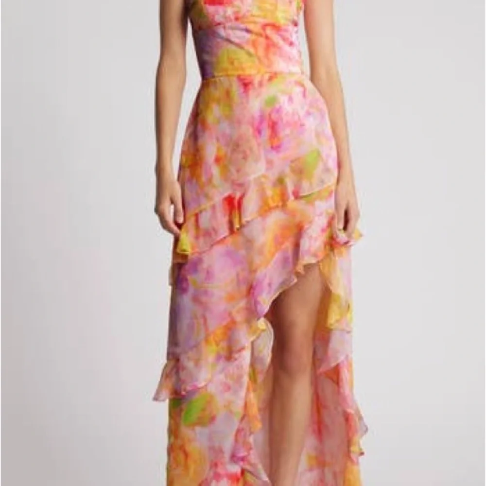 Amanda Uprichard Pink and Yellow Floral Maxi Dress - Picture 2 of 3